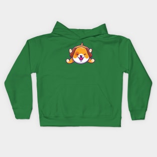 Cute Dog Playing Cartoon Kids Hoodie